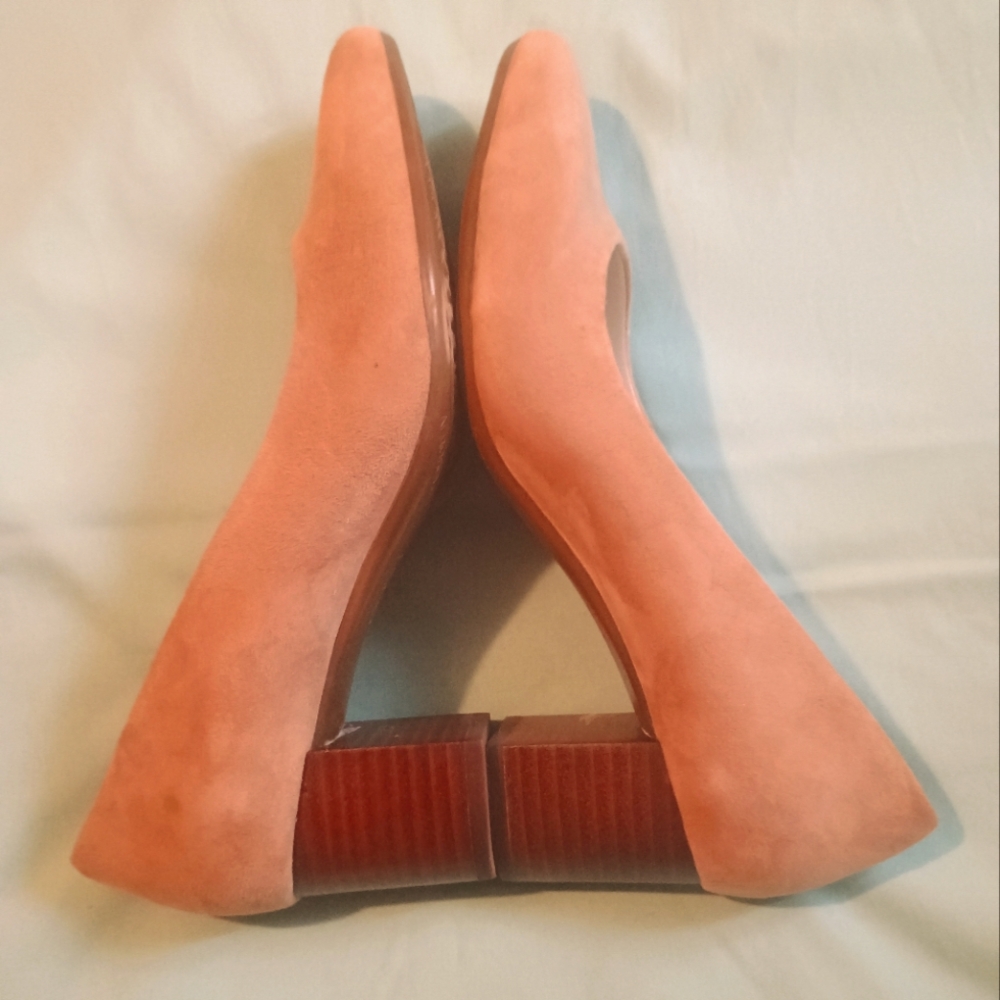 🤎 EUC Tan Suede Womens Aerosoles 7.5 Chunky Heel Meeting Interview Office - Picture 3 of 6
